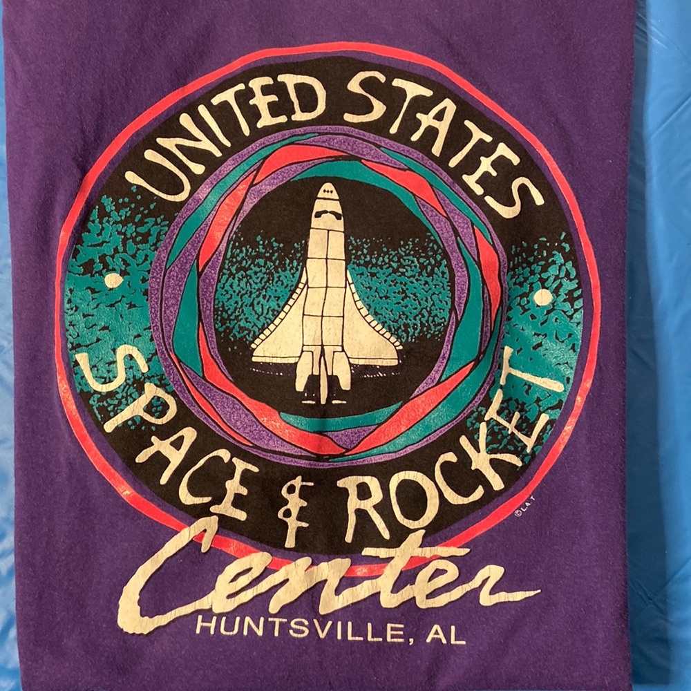 Vintage US Space & Rocket Center T-shirt Purple Size XL